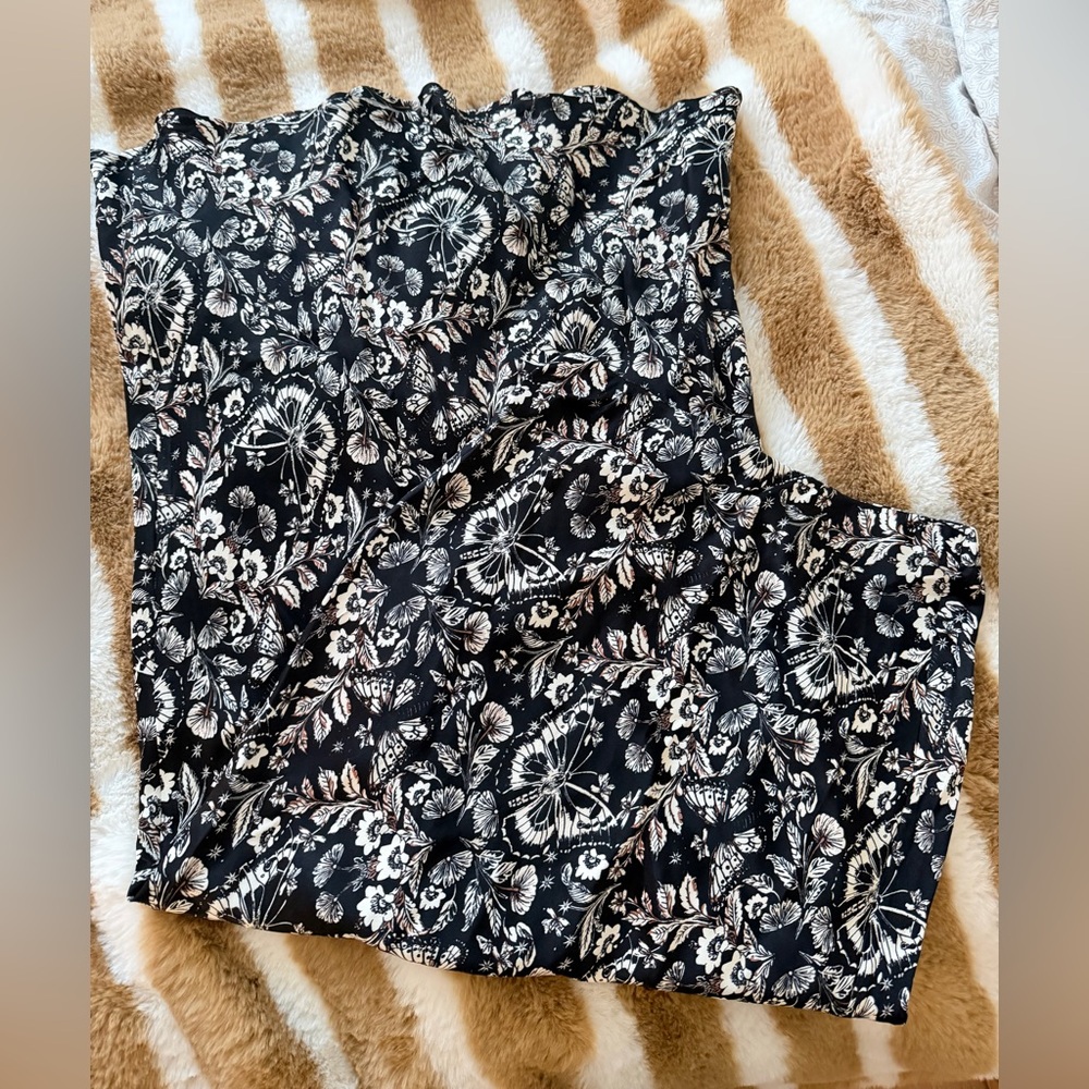 Anthropologie Black and White Butterfly Skirt